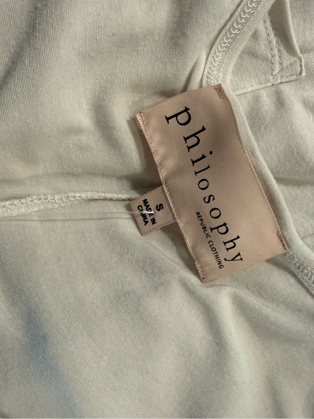 Philosophy Light Beige Scoop Neck Tunic with Front Pockets Size small - Picture 7 of 7